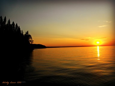 Waskesiu sunset shoreline