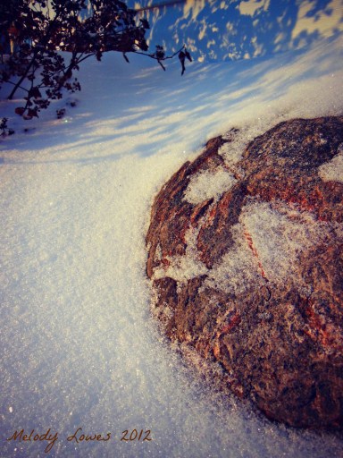 snowy rock